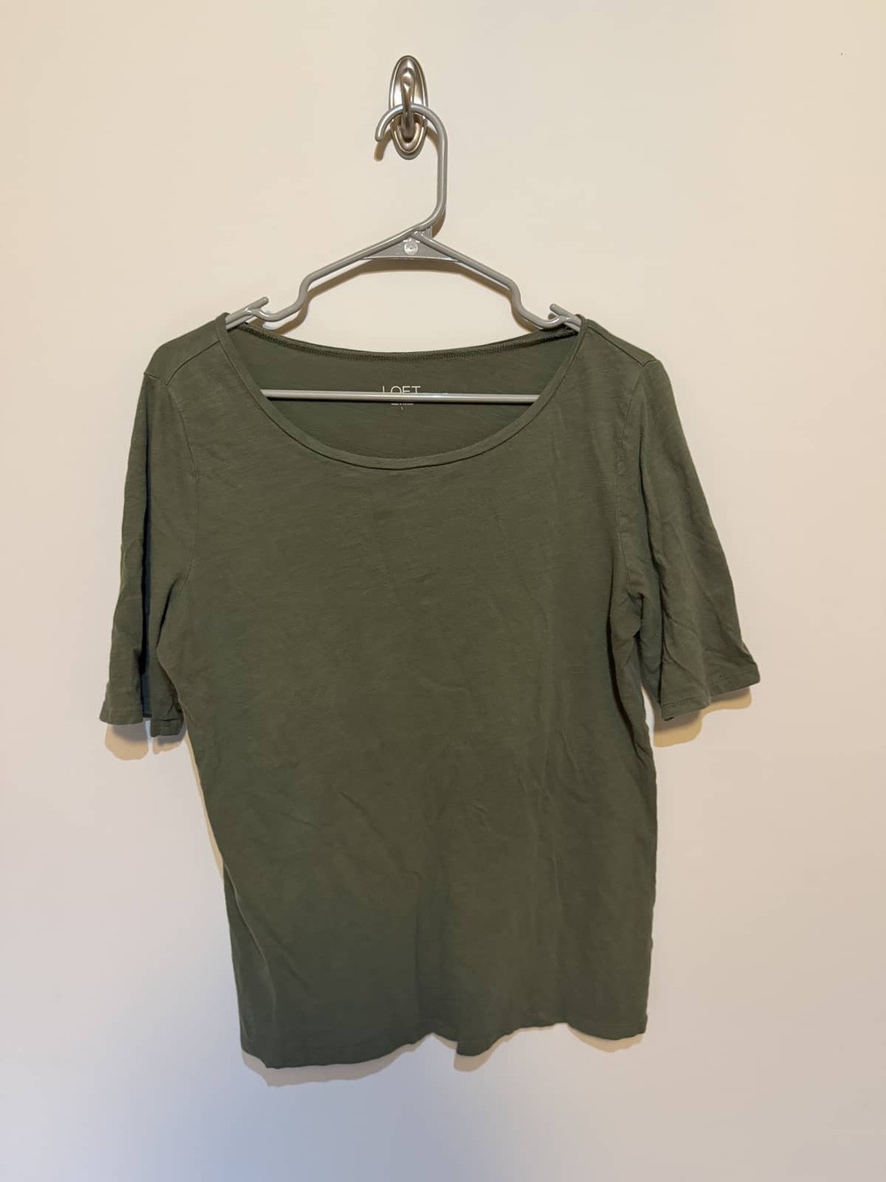 LOFT Women's t-shirt Green Size L
